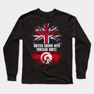British Grown with Tunisian Roots UK Flag England Britain Union Jack Long Sleeve T-Shirt